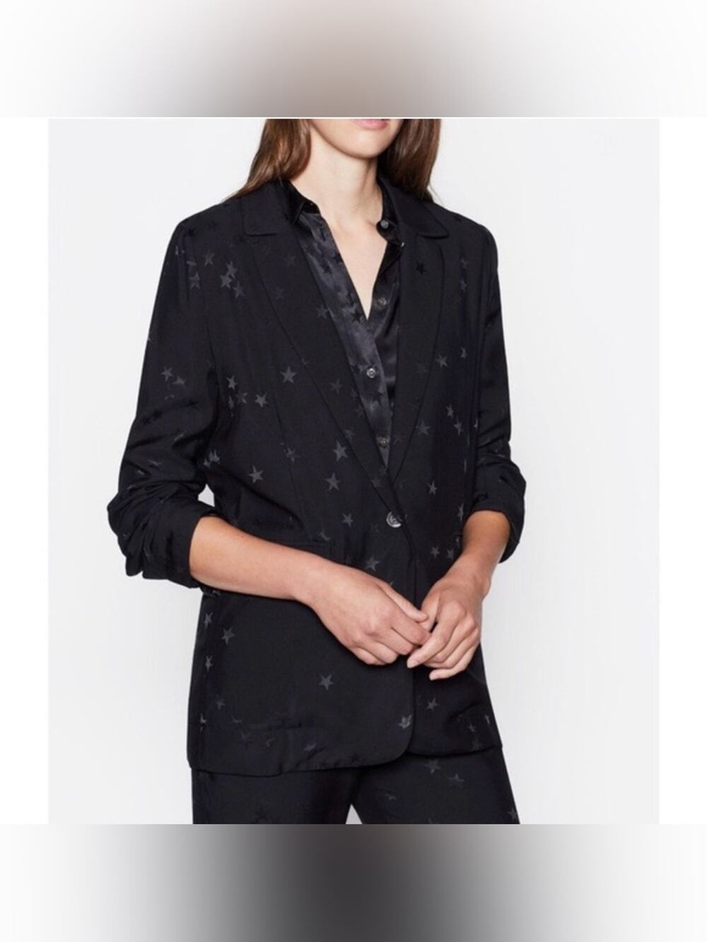 Equipment x Tabitha Simmons Hampton Star Print Black Blazer Jacket Size 8
